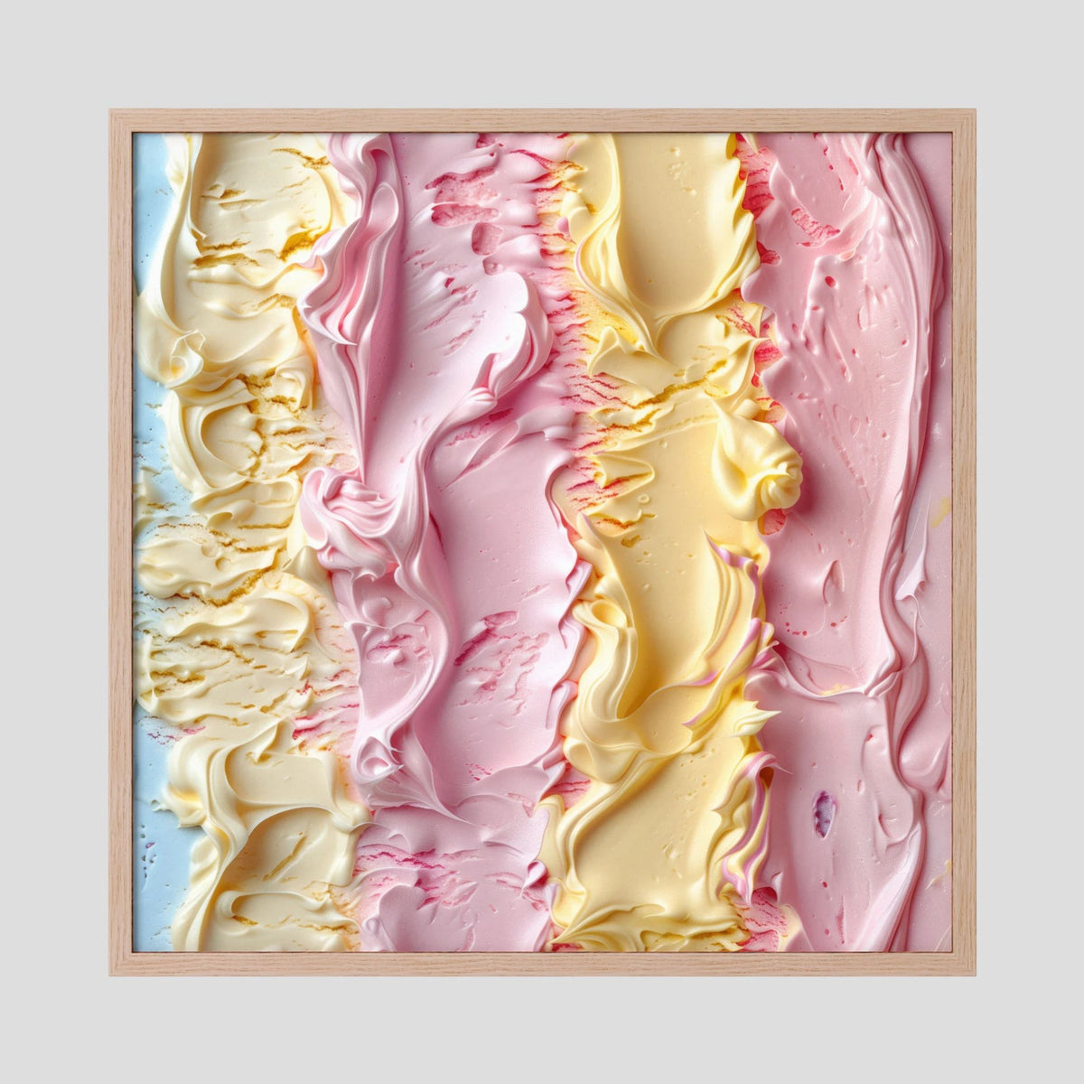Affiche Ice Creamy de MaxL encadrée, cadre en chêne clair