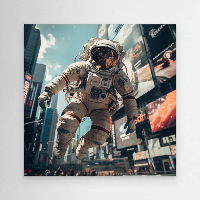 Flying astronaut in New York