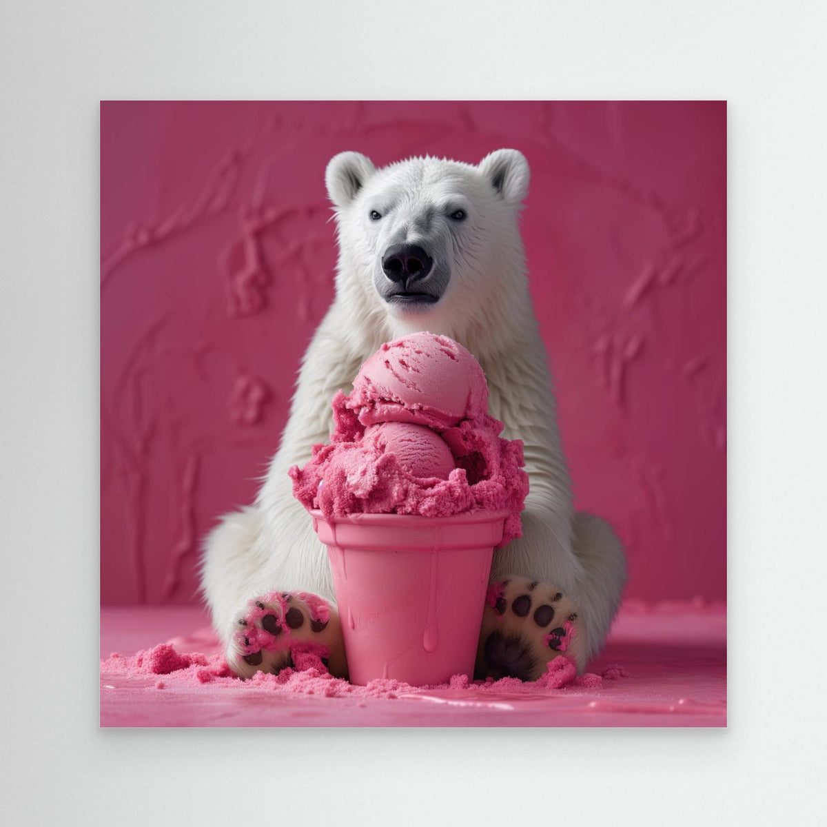 Pink Polar Ice Cream, tirage sur toile sans cadre de MaxL