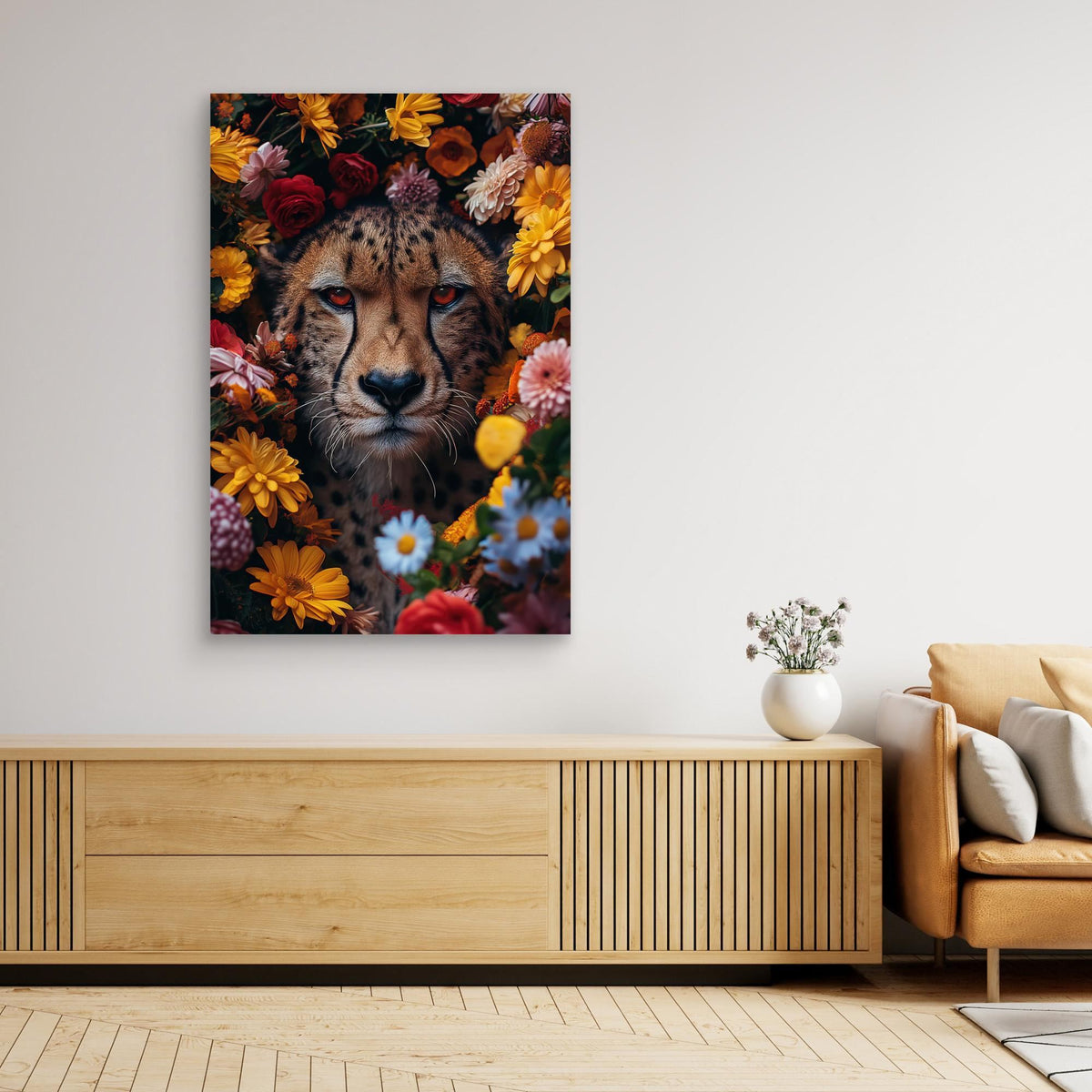 Cheetah Flowers portrait