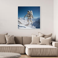Flying astronaut in Mountains
