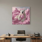 Affiche Pink Polar Ice Cream #2 de MaxL au-dessus d'un bureau en bois