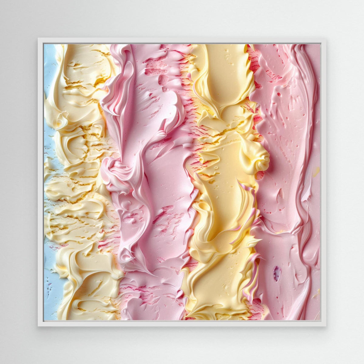 Ice Creamy, tirage sur toile de MaxL avec cadre blanc