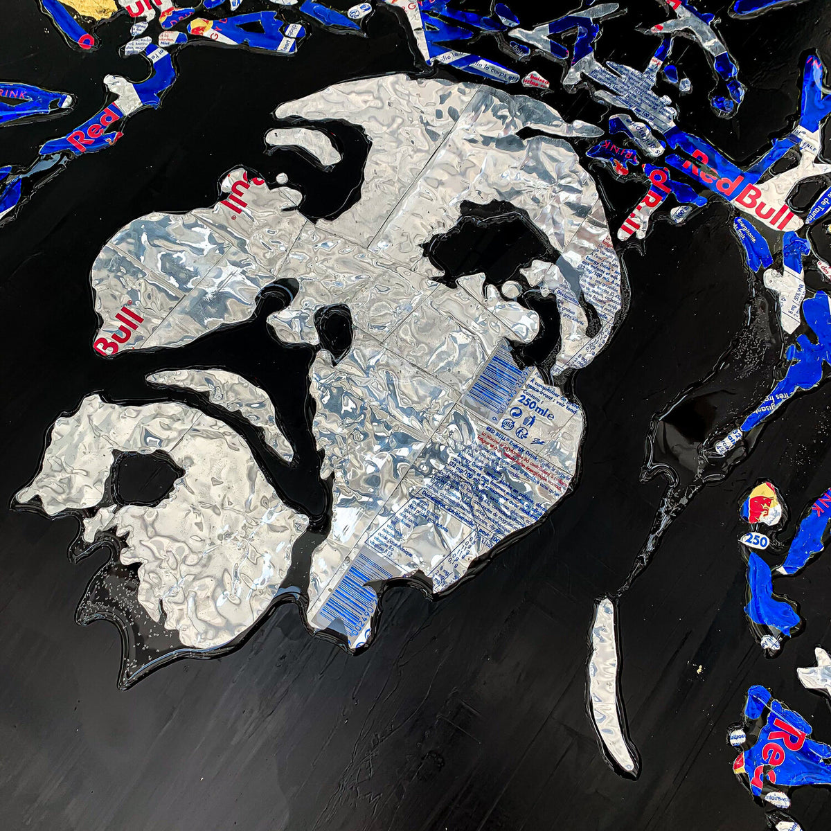 Red Bull Christ de MaxL, détail du visage