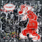 Very Bad Thing, tableau pop art de MaxL en canettes recyclées et résine, vue de face